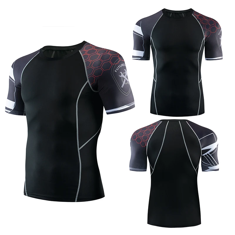 Stretch Fitness Bekleidung Rashguard T-Shirt Mode 3D Kurzarm Kompressions T-Shirt Herren Running Bodybuilding Tops
Stretch Fitness Bekleidung Rashguard T-Shirt Mode 3D Kurzarm Kompressions T-Shirt Herren Running Bodybuilding Tops