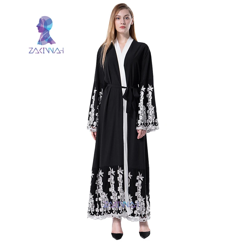 1609 Europe and America Fashion Mesh Splice Embroidery Loose Cardigan Women Black Robe Muslim Long Dress
1609 Europe and America Fashion Mesh Splice Embroidery Loose Cardigan Women Black Robe Muslim Long Dress