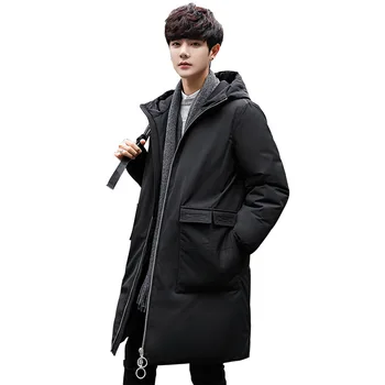 Winter White Duck Down Men's Jacket Slim Long Section Korean Version of the Hooded Handsome Thick Warm Coat
Winter White Duck Down Men's Jacket Slim Long Section Korean Version of the Hooded Handsome Thick Warm Coat