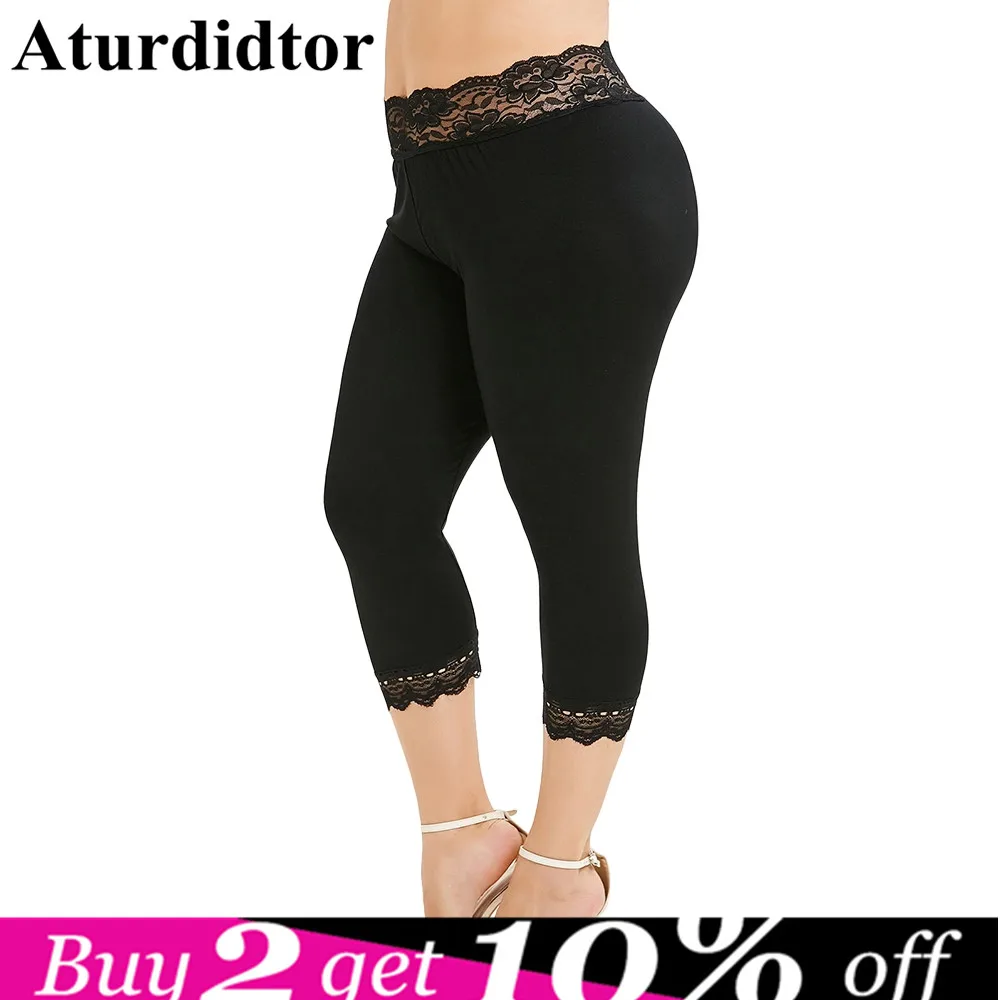 Plus Size Women Lace Trim Cropped Leggings Skinny Solid Casual Push Up Elastic High Wasit Black Sexy Large Leggings 2019 leggins
Plus Size Women Lace Trim Cropped Leggings Skinny Solid Casual Push Up Elastic High Wasit Black Sexy Large Leggings 2019 leggins