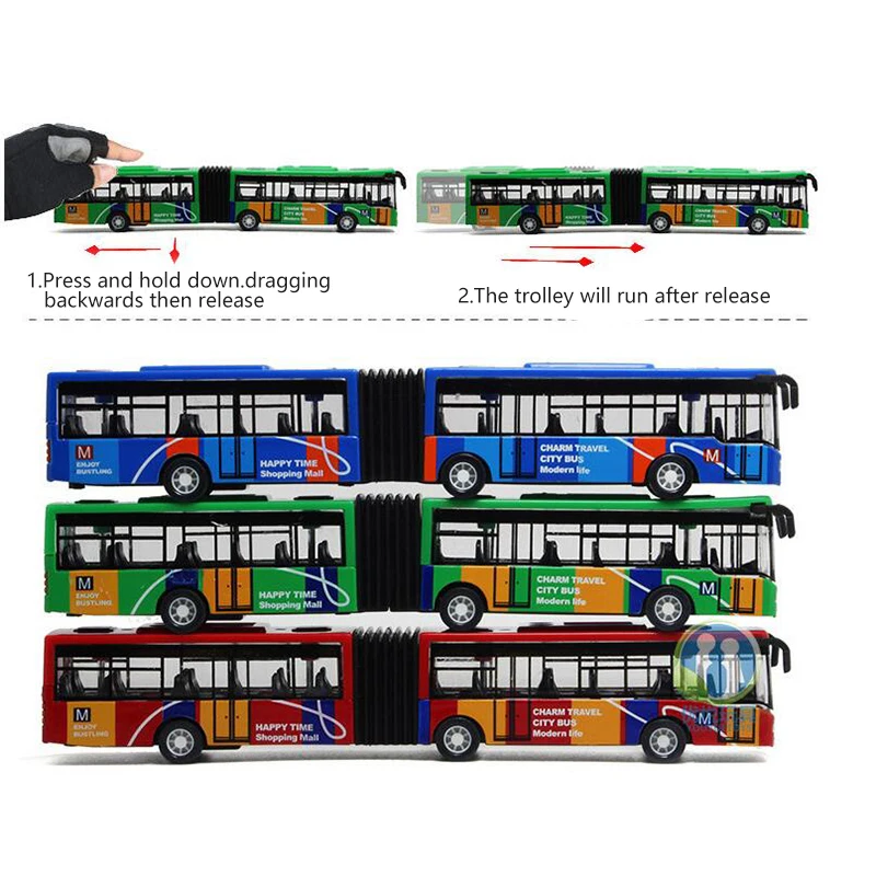 1pc Pull Back Cars Alloy Vehicles Mini Model City Express Bus Double Buses 2019