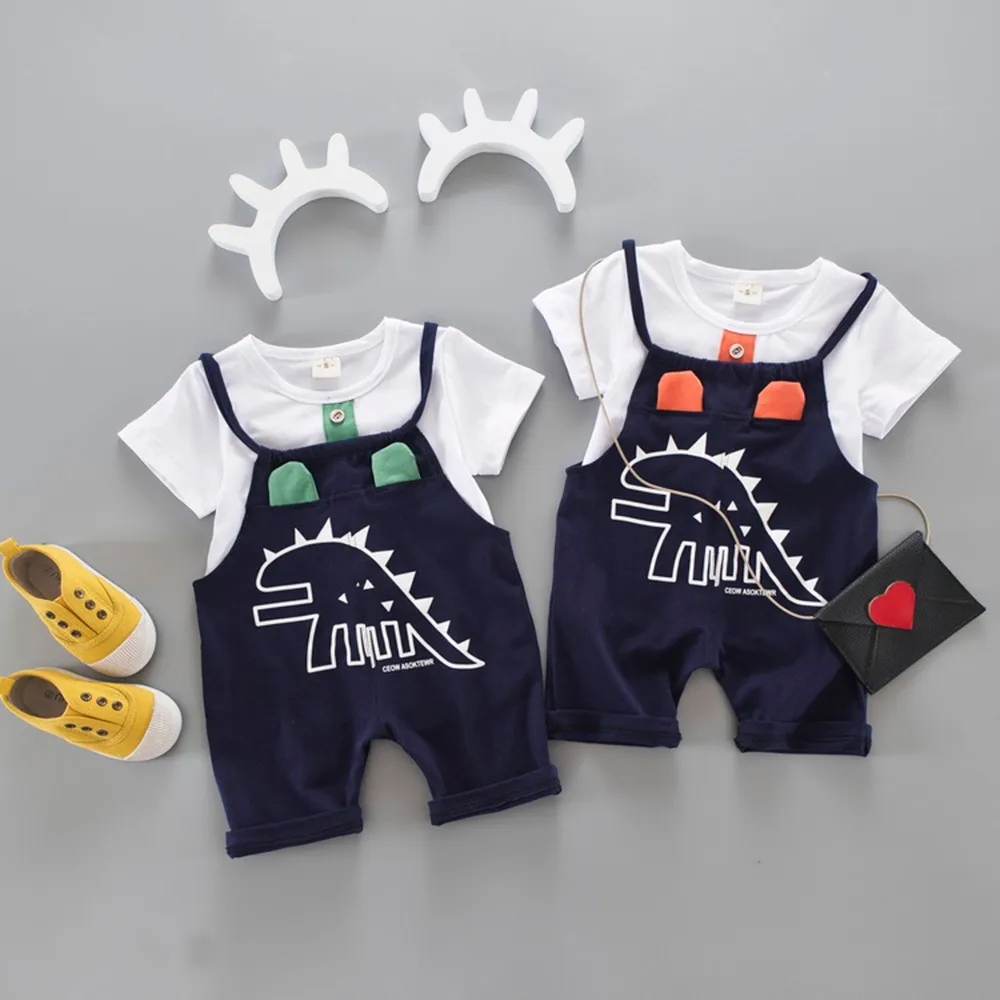 Cute Infant Baby Boys Dinosaur Print T-shirt Tops+Strap Pants Outfits Clothes Set Vetement Enfant Garcon Kids Clothes Boys 2019
Cute Infant Baby Boys Dinosaur Print T-shirt Tops+Strap Pants Outfits Clothes Set Vetement Enfant Garcon Kids Clothes Boys 2019