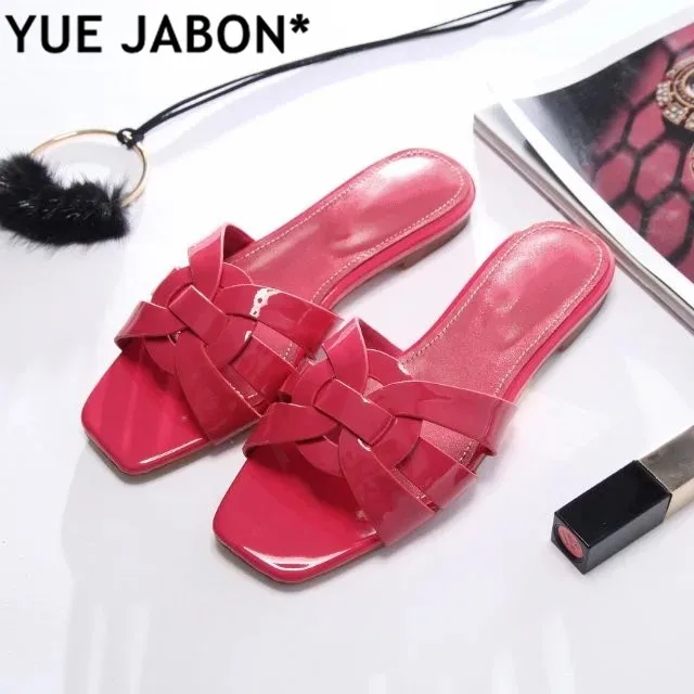 Amelia Slipper Runway Leather Sandalias Mules Cuts Outs Women Tribute Flat Slide Gladiator Sandals Cut Out Shoes free ship | Обувь