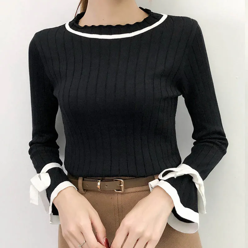 NORMOV 2019 Spring And Autumn Women Slim Knitted Sweater Lace Up Flare Long Sleeve Ruffle Striped Knitting Pullover Sweaters
NORMOV 2019 Spring And Autumn Women Slim Knitted Sweater Lace Up Flare Long Sleeve Ruffle Striped Knitting Pullover Sweaters