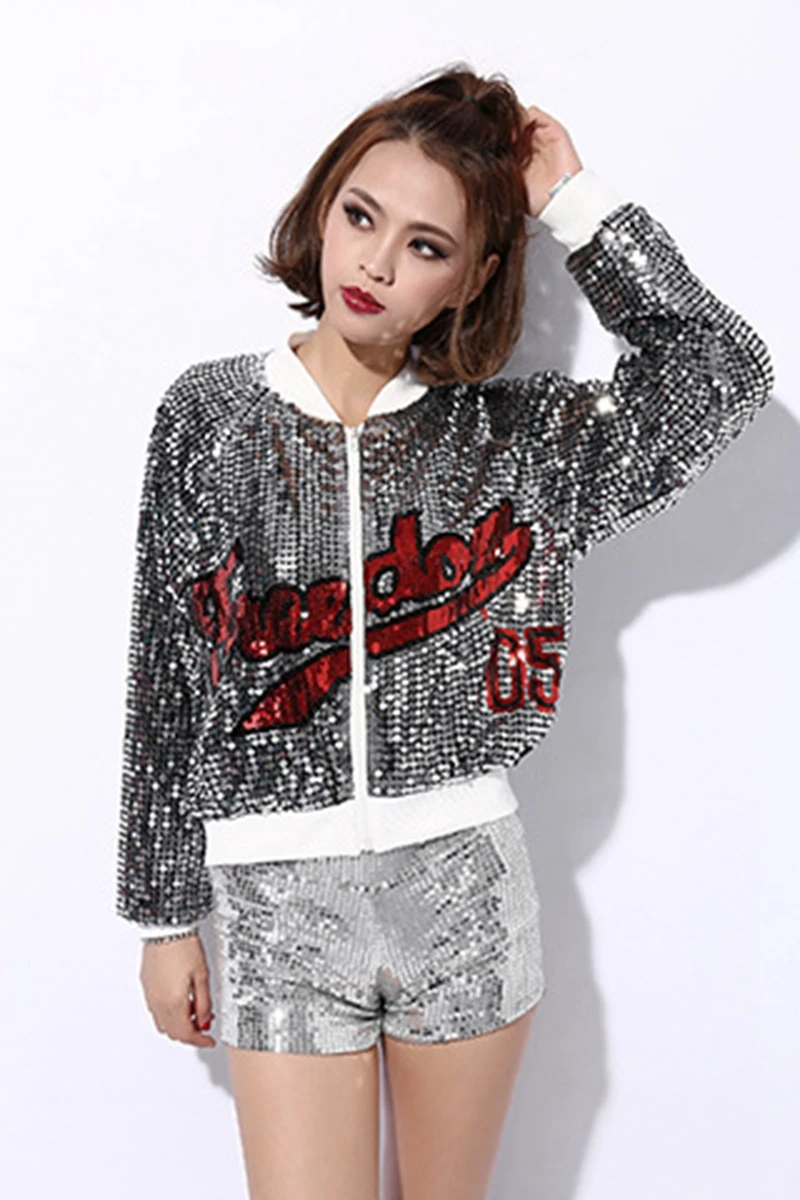 Harajuku 2018 Sequin Bomber Jacket streetwear Women Hip-hop Coat Cardigan Long Sleeve Baseball Outerwear dance Club wear clothes
Harajuku 2018 Sequin Bomber Jacket streetwear Women Hip-hop Coat Cardigan Long Sleeve Baseball Outerwear dance Club wear clothes