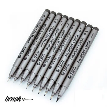 Art marker pen different tip sizes Black pigment liner Water based for drawing handwriting supplie Stationery
Art marker pen different tip sizes Black pigment liner Water based for drawing handwriting supplie Stationery