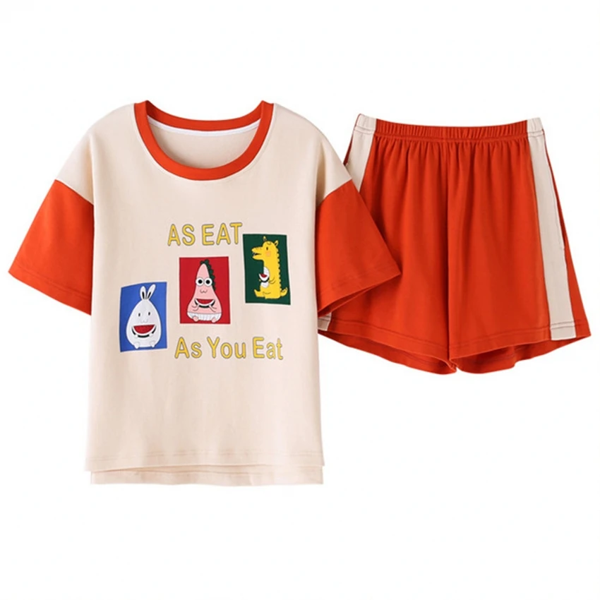 Korean Patchwork Summer Loose Print Pajamas Women Cotton Pajama Set Short Sleeve Elastic Waist Sleepwear Lounge pyjamas S92006
Korean Patchwork Summer Loose Print Pajamas Women Cotton Pajama Set Short Sleeve Elastic Waist Sleepwear Lounge pyjamas S92006