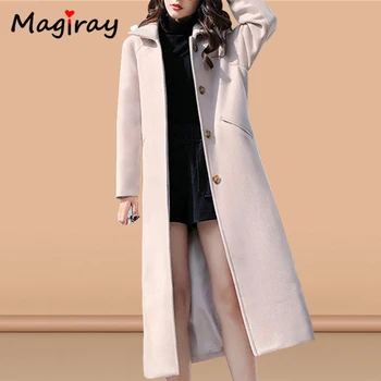 Magiray Wool Blend Coat Women Long Sleeve Long Jacket Korean 2020 Autumn Winter X-long Outwear Elegant Overcoat woolen Coat C132
Magiray Wool Blend Coat Women Long Sleeve Long Jacket Korean 2020 Autumn Winter X-long Outwear Elegant Overcoat woolen Coat C132