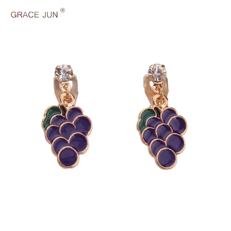 Korea Style Rhinestone Purple Color Grape Shape Clip on Earring No Pierced for Women Luxury Fashion Cuff Earrings Not Allergy
Korea Style Rhinestone Purple Color Grape Shape Clip on Earring No Pierced for Women Luxury Fashion Cuff Earrings Not Allergy