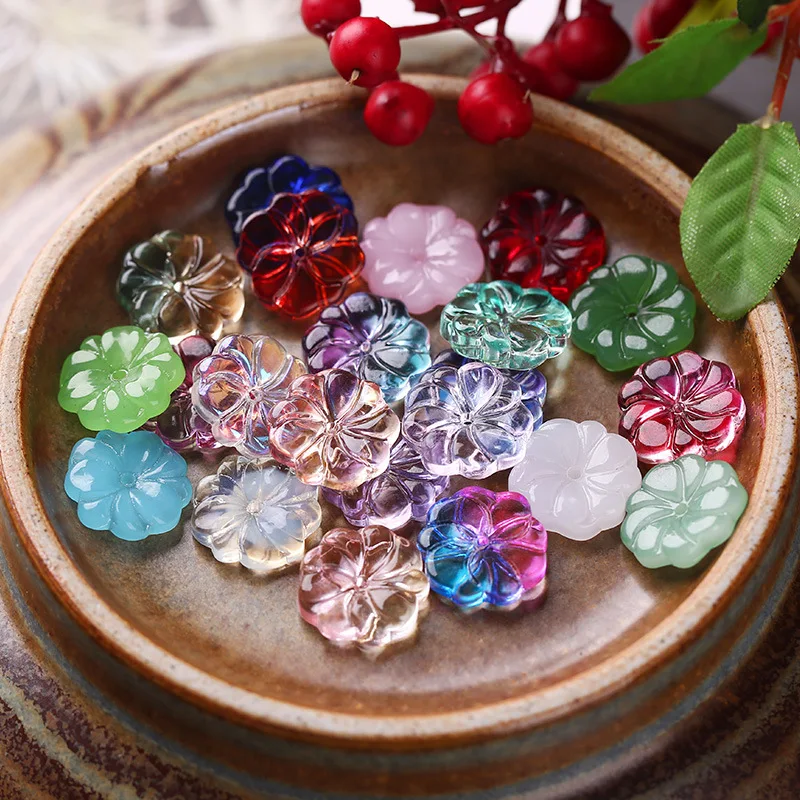 10pcs/lot Pretty Gradient Colorful Lampwork Flower Beads 15.5mm Romantic Decoration Craft Glass Spacer Charms DIY Jewelry Making
10pcs/lot Pretty Gradient Colorful Lampwork Flower Beads 15.5mm Romantic Decoration Craft Glass Spacer Charms DIY Jewelry Making