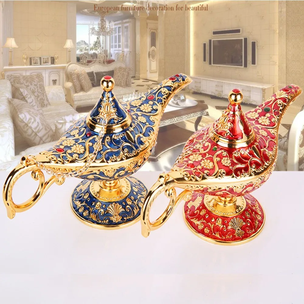 Aladdin Lamp Magic Genie Light Metal Carved Arabian Wishing Lamp Home Decoration Accessories Party Prop Creative Room Decor
Aladdin Lamp Magic Genie Light Metal Carved Arabian Wishing Lamp Home Decoration Accessories Party Prop Creative Room Decor