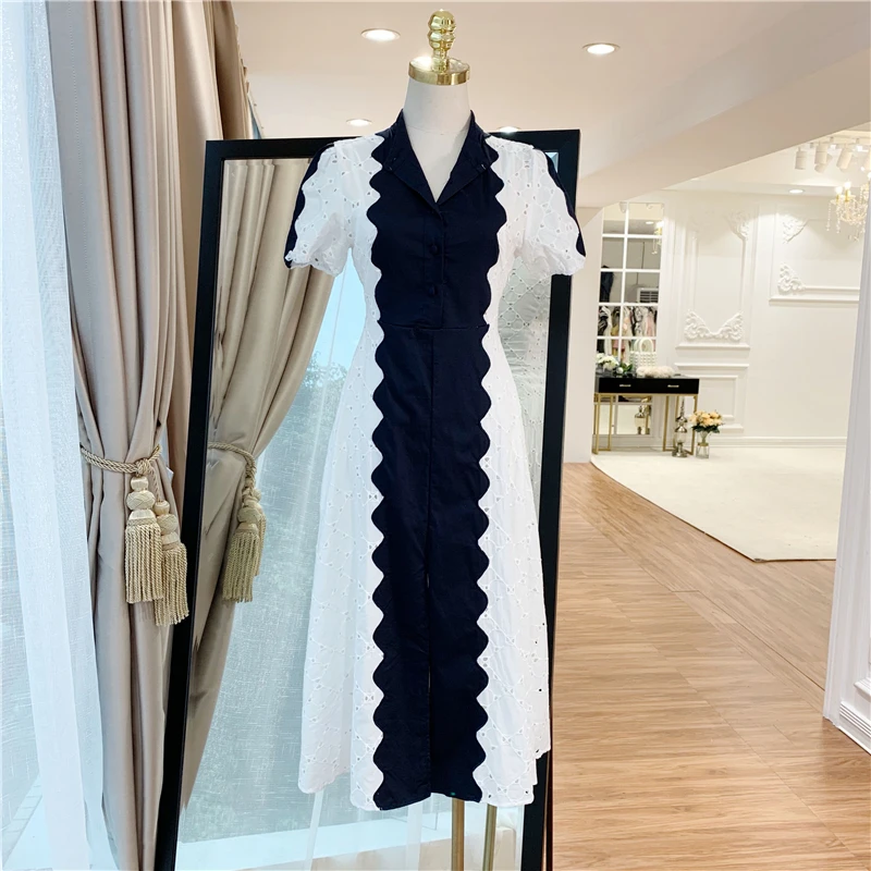 HIGH STREET New Fashion 2019 Designer Runway Dress Women's Short Sleeve Color Block Lace Dress
HIGH STREET New Fashion 2019 Designer Runway Dress Women's Short Sleeve Color Block Lace Dress