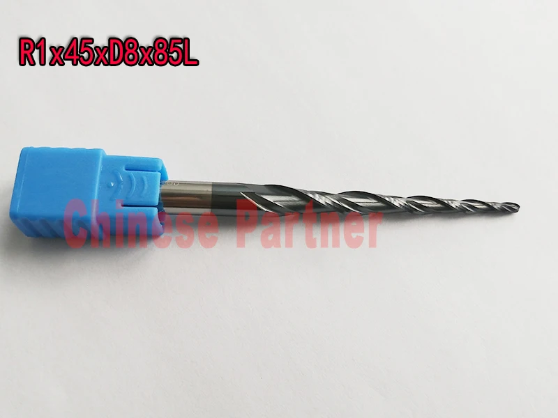 1pc R1*D8*45*85L*2F HRC55 Tungsten solid carbide Tapered Ball Nose End Mills cone milling cutter wood knife tools
1pc R1*D8*45*85L*2F HRC55 Tungsten solid carbide Tapered Ball Nose End Mills cone milling cutter wood knife tools