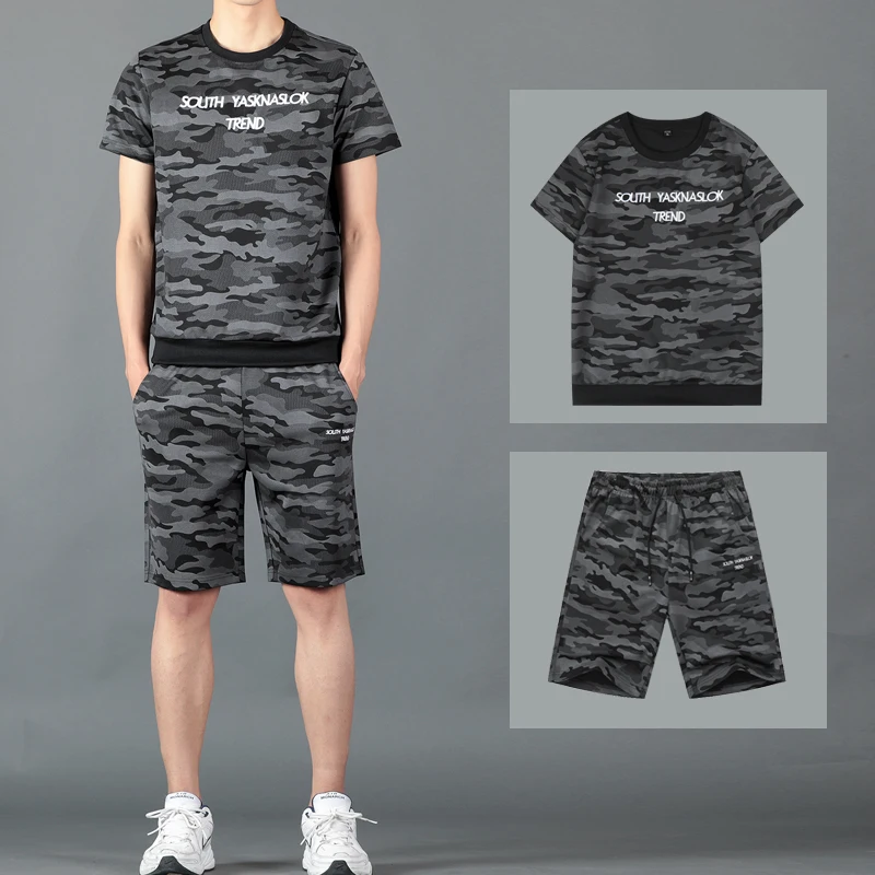 2019 Summer Camouflage Set Men Casual Two Pieces Suit Short Sleeve T-shirt Shorts Sets Male Streetwear Camo Tracksuit Sportswear
2019 Summer Camouflage Set Men Casual Two Pieces Suit Short Sleeve T-shirt Shorts Sets Male Streetwear Camo Tracksuit Sportswear