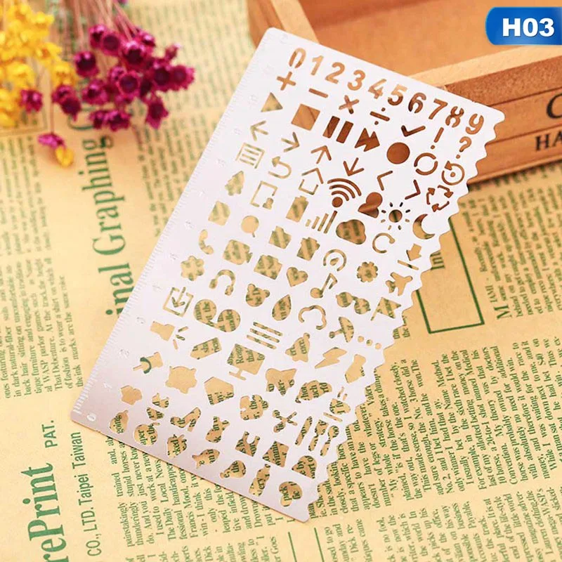 Multifunctional Stainless Steel Hollow Ruler Geometric Figure Drawing Stencils Templates Metal Ruler Diy Tool Diary Template
Multifunctional Stainless Steel Hollow Ruler Geometric Figure Drawing Stencils Templates Metal Ruler Diy Tool Diary Template