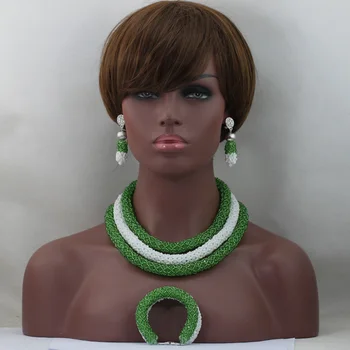 2016 new Green And White Crystal Necklaces Bracelet Earrings Set African Nigerian Wedding Beads Jewelry Set Free Shipping ALJ915
2016 new Green And White Crystal Necklaces Bracelet Earrings Set African Nigerian Wedding Beads Jewelry Set Free Shipping ALJ915