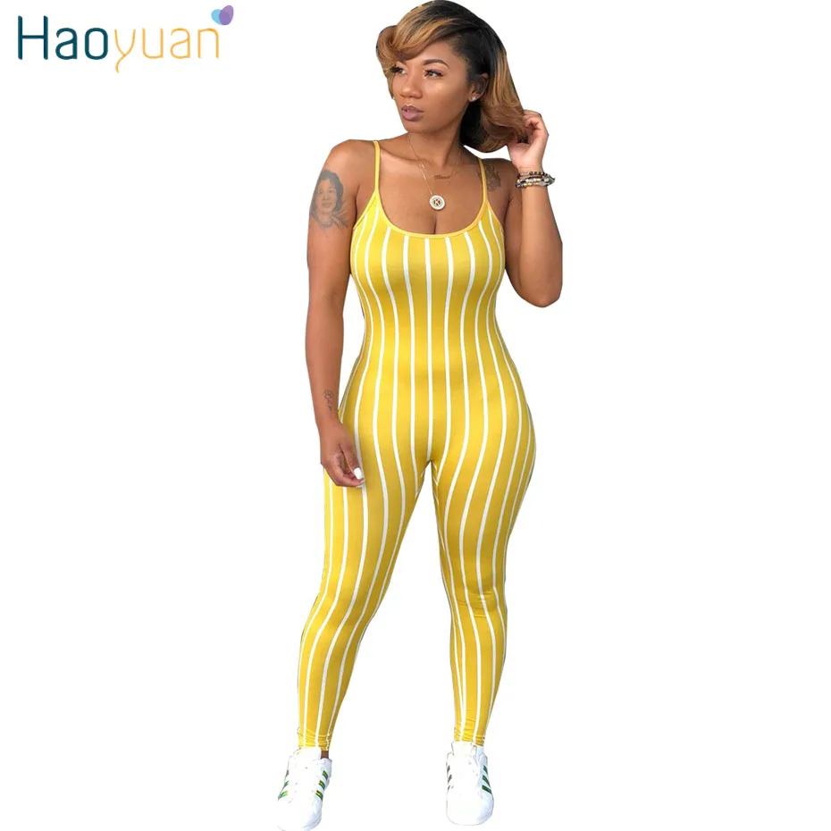 HAOYUAN Sexy Bodycon Jumpsuits Spaghetti Strap Club Striped Bodysuit Casual Overalls Backless One Oiece Rompers Womens Jumpsuit
HAOYUAN Sexy Bodycon Jumpsuits Spaghetti Strap Club Striped Bodysuit Casual Overalls Backless One Oiece Rompers Womens Jumpsuit