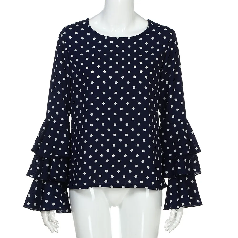 shirt blouse women Fashion Women's Bell Sleeve Loose Polka Dot Shirt Ladies Casual Blouse Tops d90506
shirt blouse women Fashion Women's Bell Sleeve Loose Polka Dot Shirt Ladies Casual Blouse Tops d90506