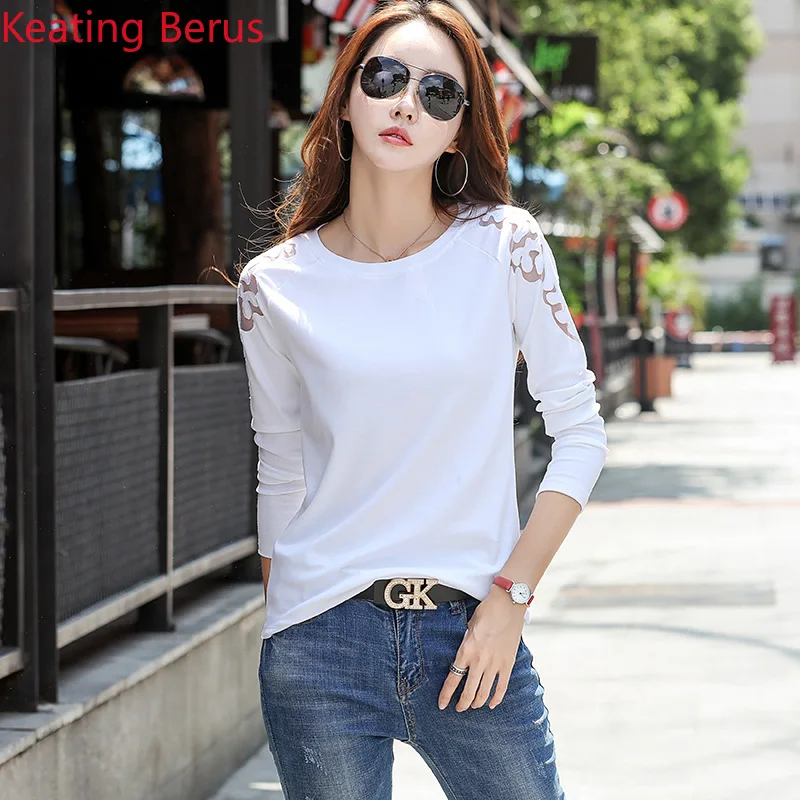 Women Spring Long-sleeved T-shirt Loose Large Size Round Neck Long-sleeved White Black Embroidery Tops Wholesale Low Price 1188
Women Spring Long-sleeved T-shirt Loose Large Size Round Neck Long-sleeved White Black Embroidery Tops Wholesale Low Price 1188