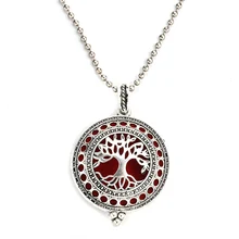 

MODKISR Tree Of Life 30mm High Quality Magnetic Aromatherapy Diffuser Jewelry Locket Pendant Essential Oil Scent Necklace