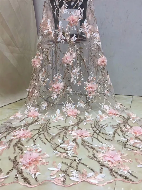 2019 High Quality Nigerian 3d Lace Fabrics African French beads Net Lace Fabric Embroidered Tulle Mesh Lace Fabric pink
2019 High Quality Nigerian 3d Lace Fabrics African French beads Net Lace Fabric Embroidered Tulle Mesh Lace Fabric pink