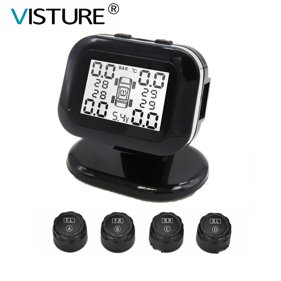 Visture TPMS Car Tire Pressure Alarm Monitor System with USB Phone Charger Tyre Pressure Monitoring Warning External Sensor Q02W
Visture TPMS Car Tire Pressure Alarm Monitor System with USB Phone Charger Tyre Pressure Monitoring Warning External Sensor Q02W