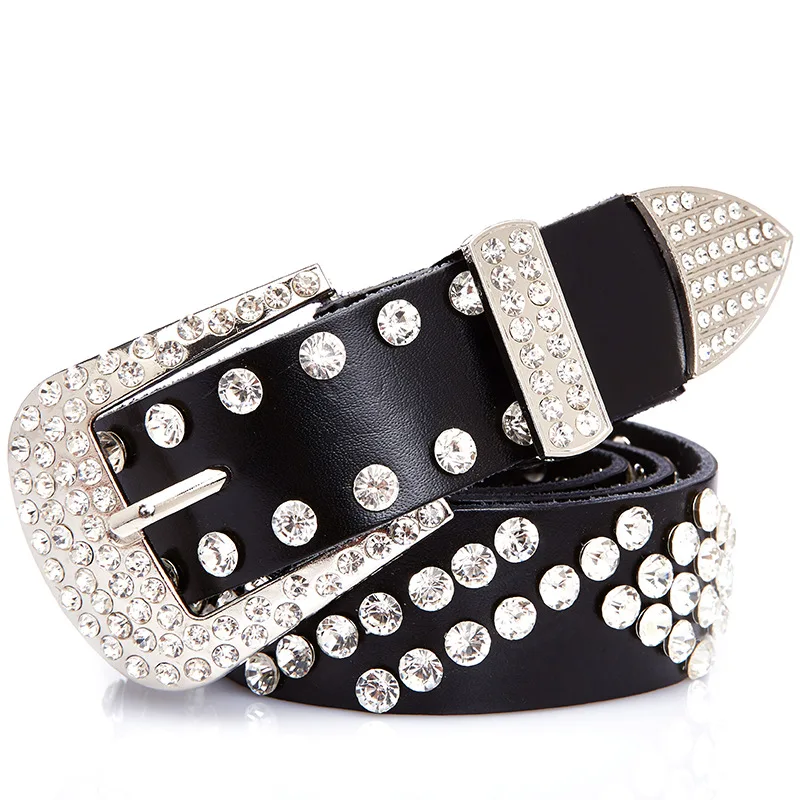 Punk Diamond Rivet Women's Belts 2020 Fashion Bling Street Metal Buckle Female Belt Elegant PU Faux Leather Casual Women Belt
Punk Diamond Rivet Women's Belts 2020 Fashion Bling Street Metal Buckle Female Belt Elegant PU Faux Leather Casual Women Belt