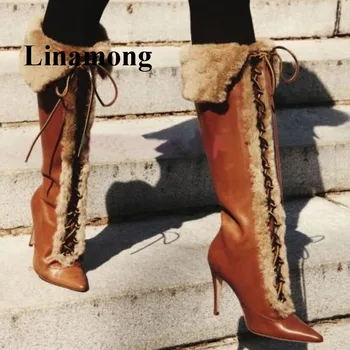 Hottest Winter Fashion Fur Collar Flanging Solid Cross-tied Sexy Thin High Heel Pointed Toe Mid-Calf Women Boots Normal Size
Hottest Winter Fashion Fur Collar Flanging Solid Cross-tied Sexy Thin High Heel Pointed Toe Mid-Calf Women Boots Normal Size
