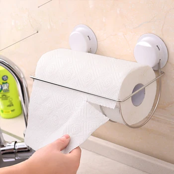 Sucker Towel rack Bathroom Stainless Steel Toilet Tray Toilet Paper Holder Tray Creative Kitchen Reel LO67501