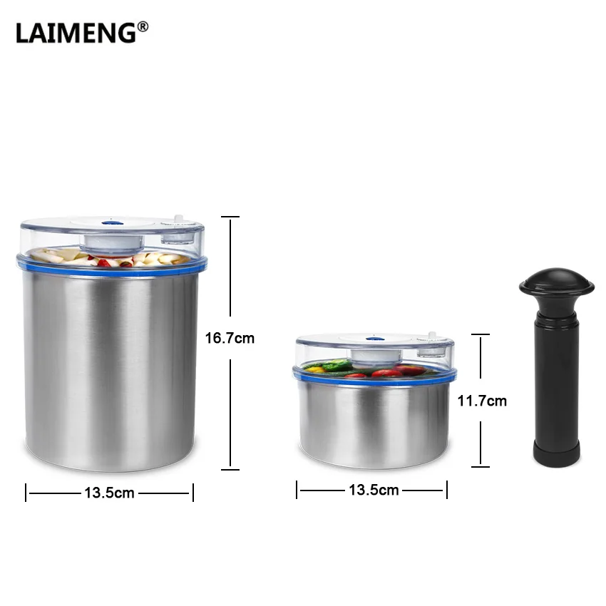 Laimeng Food Vacuum Container for Vacuum Packaging Sets 700ML 1300ML Washable Handheld Pump Vacuum Sealer Machine 2Pcs/Lot S184
Laimeng Food Vacuum Container for Vacuum Packaging Sets 700ML 1300ML Washable Handheld Pump Vacuum Sealer Machine 2Pcs/Lot S184