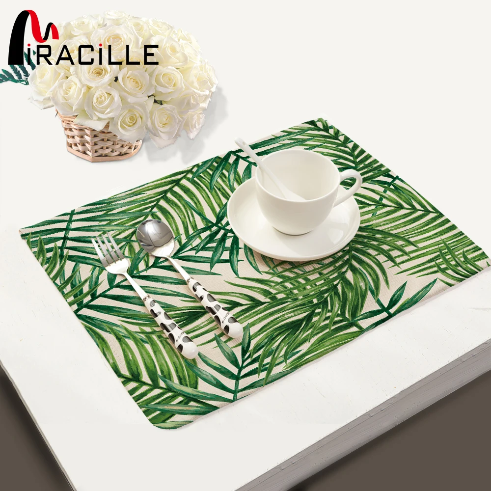 Miracille Tropical Plant Leaves Print Placemat Cotton Linen Table Mat Dishware Coasters for Dinner Accessories Cup Wine Mat
Miracille Tropical Plant Leaves Print Placemat Cotton Linen Table Mat Dishware Coasters for Dinner Accessories Cup Wine Mat