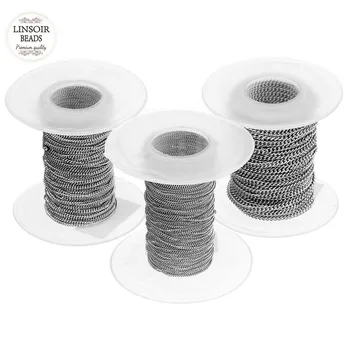 10 Yard/lot 316L Stainless Steel Chain Bulk Silver Tone Width 1mm 1.5mm 2mm 2.5mm 3mm Link Chain for DIY Necklace Jewelry Making
10 Yard/lot 316L Stainless Steel Chain Bulk Silver Tone Width 1mm 1.5mm 2mm 2.5mm 3mm Link Chain for DIY Necklace Jewelry Making