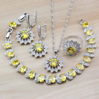 Unique Silver Color Yellow Cubic Zircon Women Costume Jewelry Sets Earrings/Necklace/Bracelet/Ring Handse Independent Gift Box
Unique Silver Color Yellow Cubic Zircon Women Costume Jewelry Sets Earrings/Necklace/Bracelet/Ring Handse Independent Gift Box