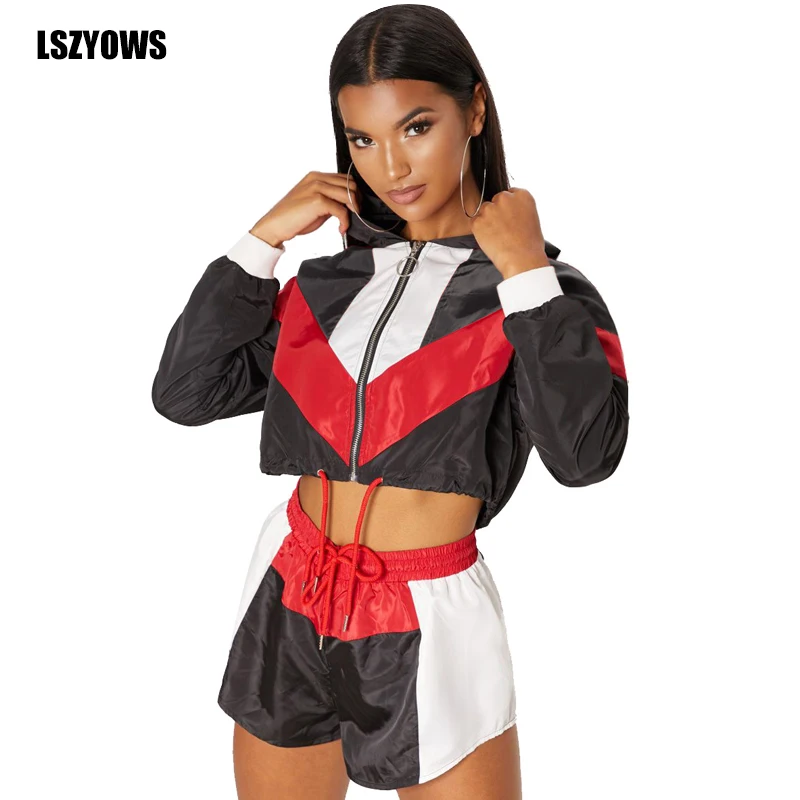 Summer 2019 Women Two Piece Set Patchwork Zip Long Sleeve Hooded Sweatshirt Top+Shorts Suits Sportswear Casual Tracksuit Outfits
Summer 2019 Women Two Piece Set Patchwork Zip Long Sleeve Hooded Sweatshirt Top+Shorts Suits Sportswear Casual Tracksuit Outfits