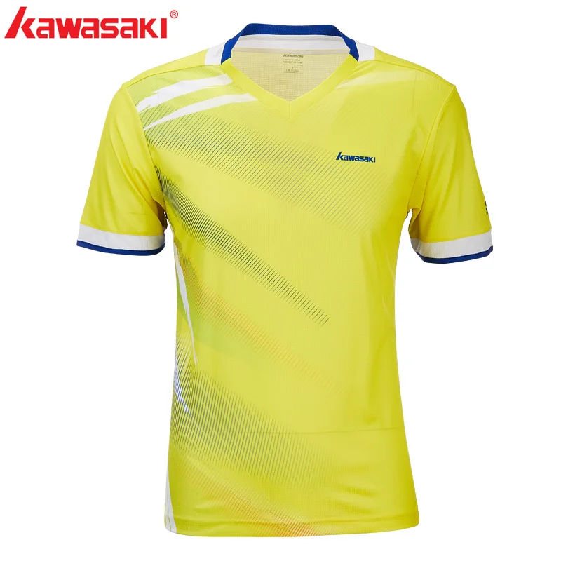 

Kawasaki Sportswear 100% Polyester Badminton Shirts Men Shirt V-Neck Breathable Sweat Shorts T-shirts ST-T1010