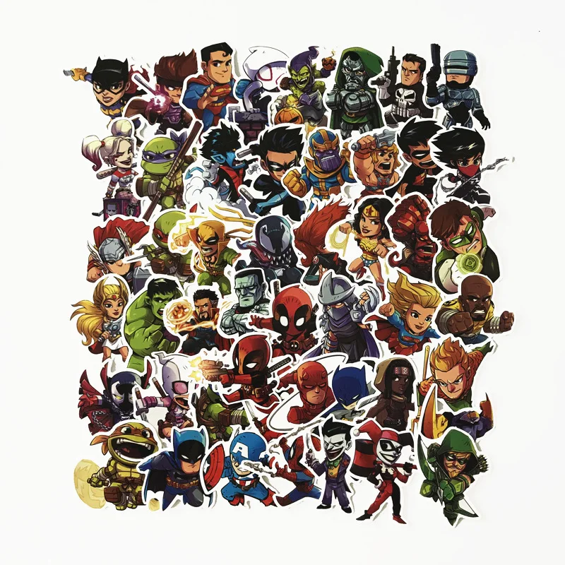 50pcs Marvel Avengers Superhero Sticker Iron Man Laptops Macbook Skateboards Luggag Fridge grafii Waterproof Sticker
50pcs Marvel Avengers Superhero Sticker Iron Man Laptops Macbook Skateboards Luggag Fridge grafii Waterproof Sticker