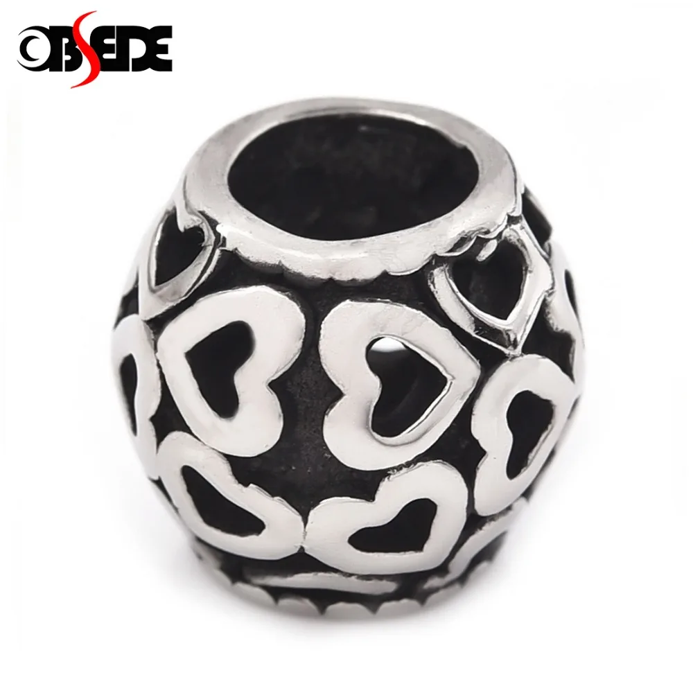 Stainless Steel European Beads Drum Hole 5.5mm Metal Bead with Hollow Heart Blacken for DIY Bracelet Jewelry Making Findings
Stainless Steel European Beads Drum Hole 5.5mm Metal Bead with Hollow Heart Blacken for DIY Bracelet Jewelry Making Findings