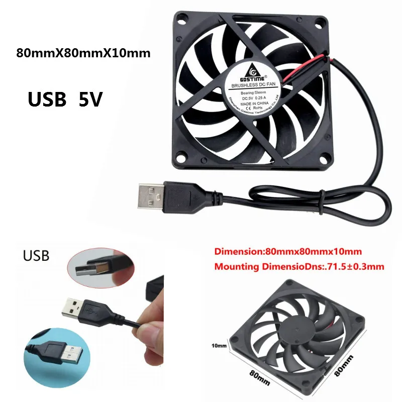 2 Pcs Gdstime 5V 80x80x10mm 8cm PC Brushless Motor Cooler USB Connector Computer Case DC Cooling Fan 80mm x 10mm
2 Pcs Gdstime 5V 80x80x10mm 8cm PC Brushless Motor Cooler USB Connector Computer Case DC Cooling Fan 80mm x 10mm