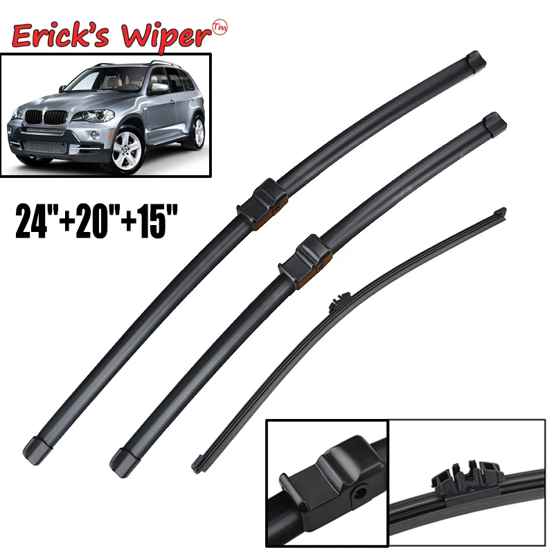 Erick's LHD Wiper Front Rear Wiper Blades Set For BMW X5 E70 2006 - 2011 Windshield Windscreen Front Rear Window 24"+20"+15"
Erick's LHD Wiper Front Rear Wiper Blades Set For BMW X5 E70 2006 - 2011 Windshield Windscreen Front Rear Window 24"+20"+15"