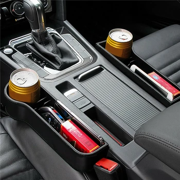 

Car Storage Box Car Seat Gap Catcher Filler Filling Pocket Leather Catcher Box Seat Side Pocket Store Storage Organizer Holder