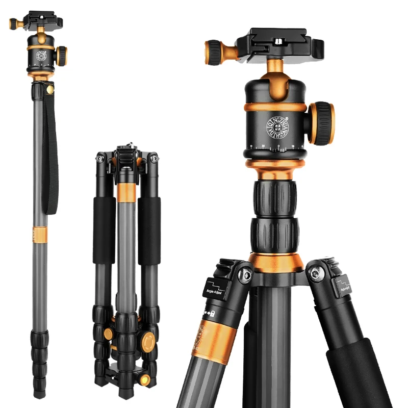 

QZSD Q888C Lightweight Tripod For Digital Video DSLR Camera Stand Monopod With Quick Release Tripode Action Camera Accessories