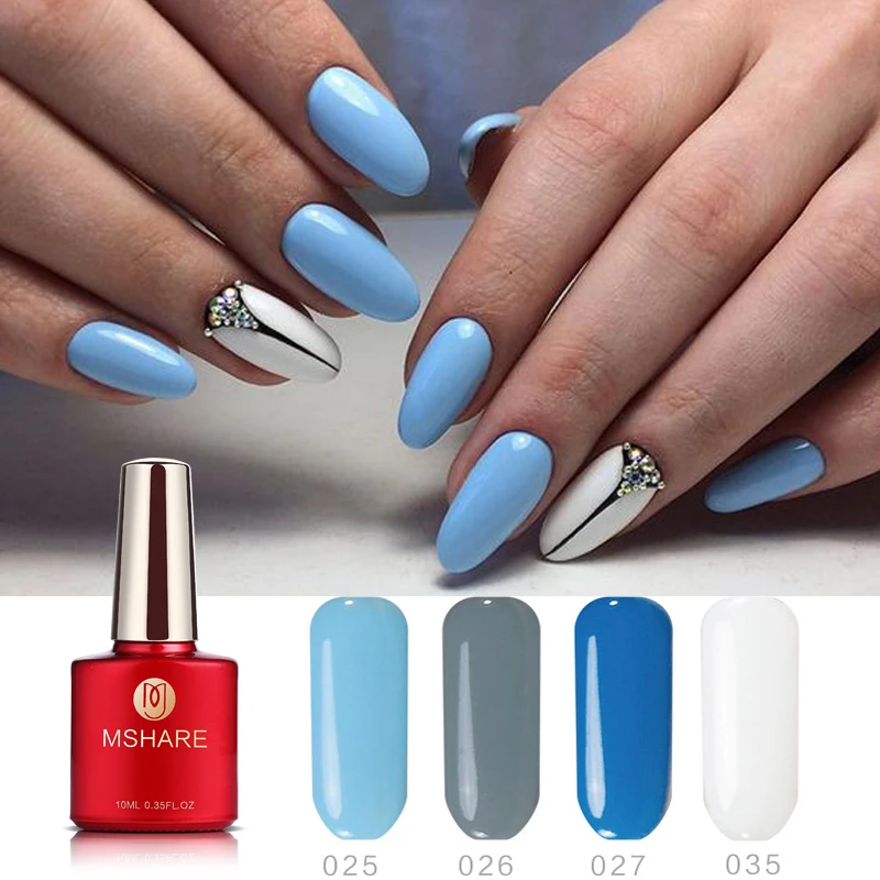 MSHARE 4pcs Set Blue Grey White UV Gel Polish Long Lasting UV Led Nail Polish Varnishes Semi Permanent Nail Gel
MSHARE 4pcs Set Blue Grey White UV Gel Polish Long Lasting UV Led Nail Polish Varnishes Semi Permanent Nail Gel