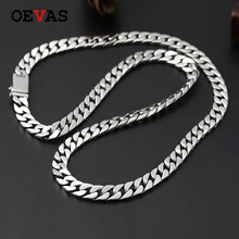 OEVAS Fine Jewelry 925 Sterling Silver Jewelry Link chain necklace Top quality Thai silver men's 8mm Heavy Chain 60cm OEVAS Fine Jewelry 925 Sterling Silver Jewelry Link chain necklace Top quality Thai silver men's 8mm Heavy Chain 60cm