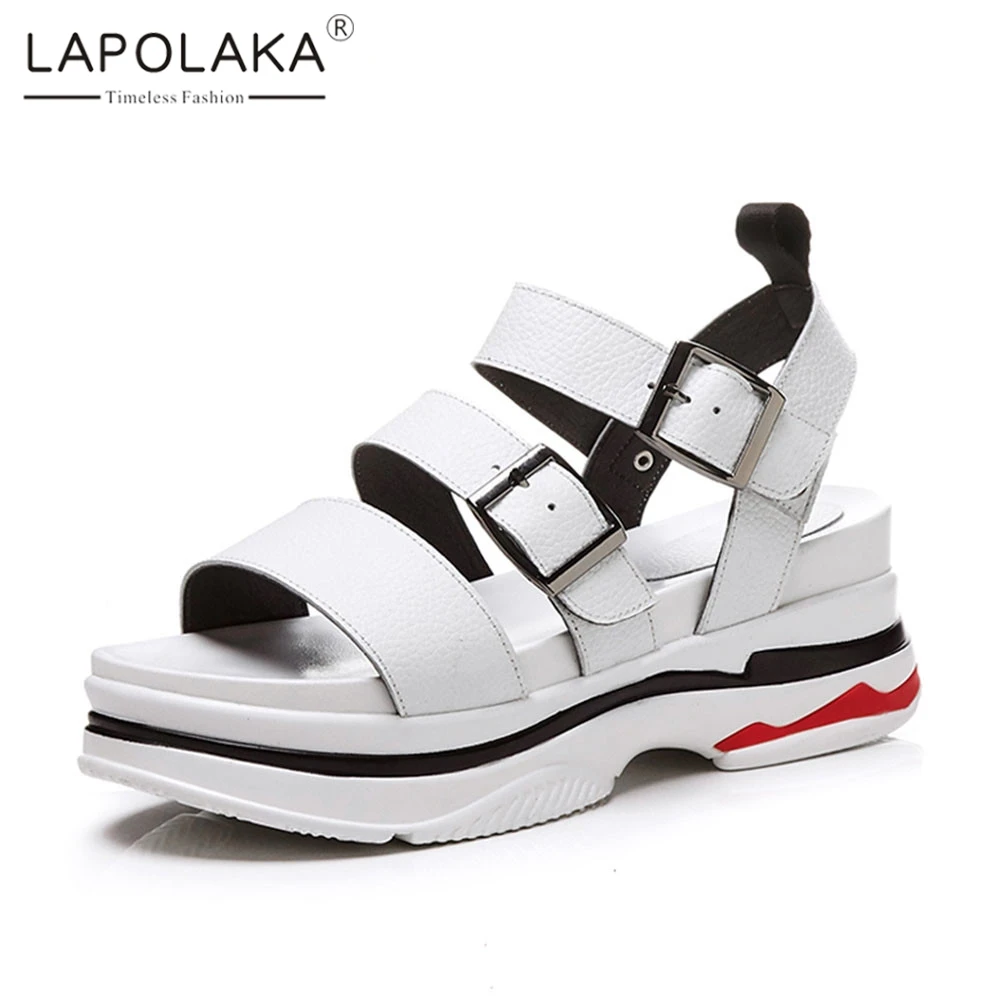 Lapolaka New INS Hot 33-41 Summer Sandals 2019 Genuine Leather Buckle Ladies High Heels Shoes Woman Casual Party Sandals
Lapolaka New INS Hot 33-41 Summer Sandals 2019 Genuine Leather Buckle Ladies High Heels Shoes Woman Casual Party Sandals