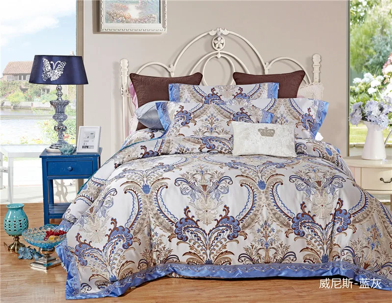 4-Pieces Pastoral style Embroidery Luxury Wedding Jacquard Bedding Set King Size Queen Bed Set Duvet Cover Bed Sheet
4-Pieces Pastoral style Embroidery Luxury Wedding Jacquard Bedding Set King Size Queen Bed Set Duvet Cover Bed Sheet