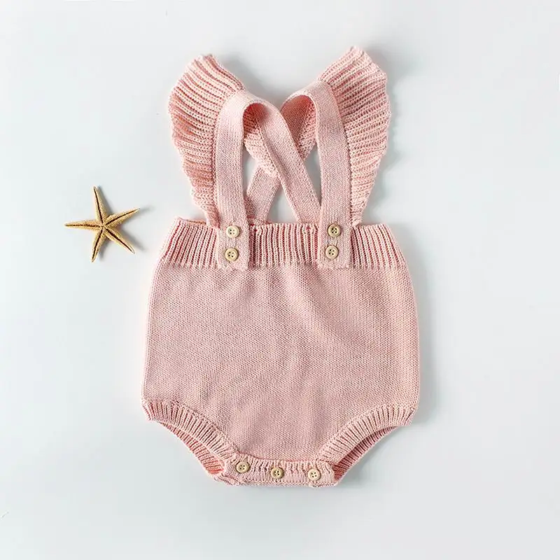 Spring Autumn Baby Girl Bodysuits Knitted Cotton Pink Flare Sleeve Suspenders Overalls Romper Baby Clothing 0-2 Years JA015
Spring Autumn Baby Girl Bodysuits Knitted Cotton Pink Flare Sleeve Suspenders Overalls Romper Baby Clothing 0-2 Years JA015