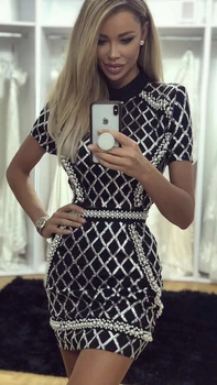 New Arrivals Summer Club Dress Sexy Short Sleeve Plaid Women Summer Dress 2019 Designer Fashion Party Dress Vestido
New Arrivals Summer Club Dress Sexy Short Sleeve Plaid Women Summer Dress 2019 Designer Fashion Party Dress Vestido