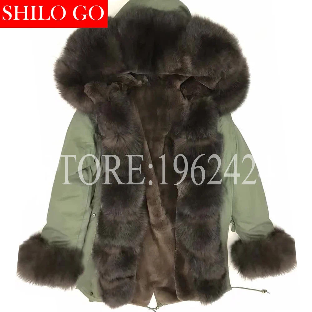 New winter army green jacket women outwear thick parkas natural real fox fur collar brown rabbit coat hooded pelliccia
New winter army green jacket women outwear thick parkas natural real fox fur collar brown rabbit coat hooded pelliccia