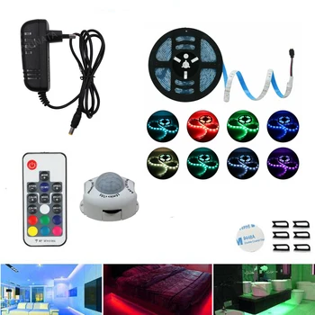 Motion Sensor pir LED Cabinet light Kitchen lamp RGB LED Strip night light 5050 rgb AC 110V 220v Smart Stairs Wardrobe Lamp
Motion Sensor pir LED Cabinet light Kitchen lamp RGB LED Strip night light 5050 rgb AC 110V 220v Smart Stairs Wardrobe Lamp