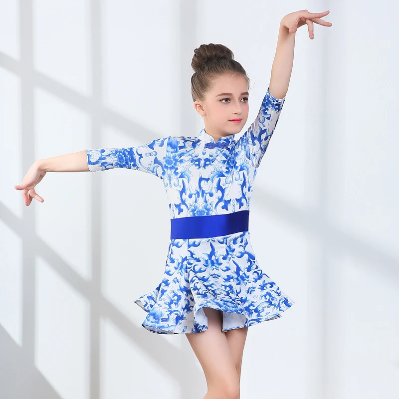 High quality Latin dance performance clothing children female new costumes autumn and winter | Тематическая одежда и
